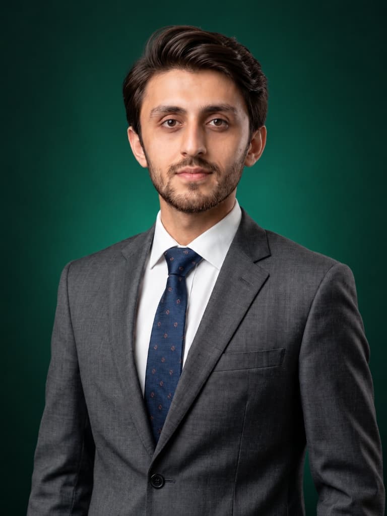 Mustafa Tawab - Software Engineer in tailored charcoal suit